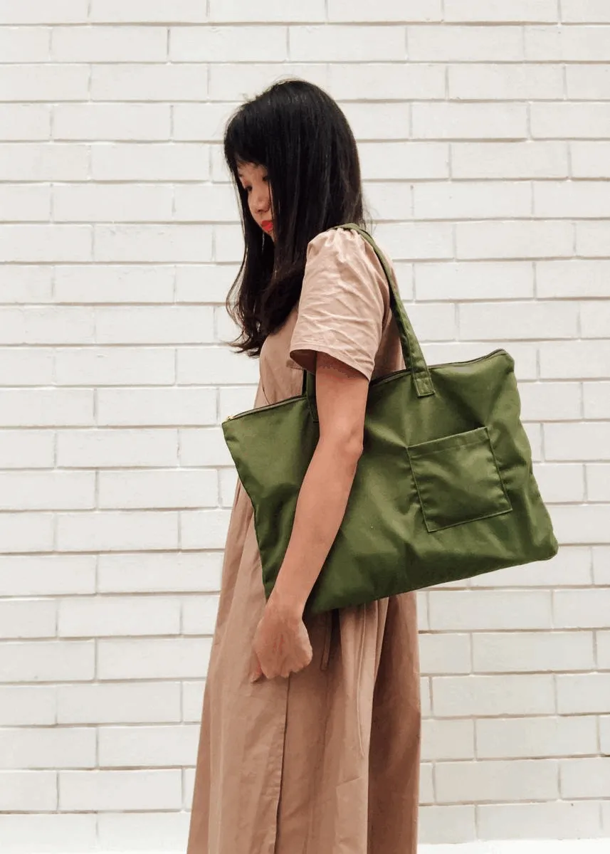 Green Cactus CarryAll Expandable Washable Tote Bag