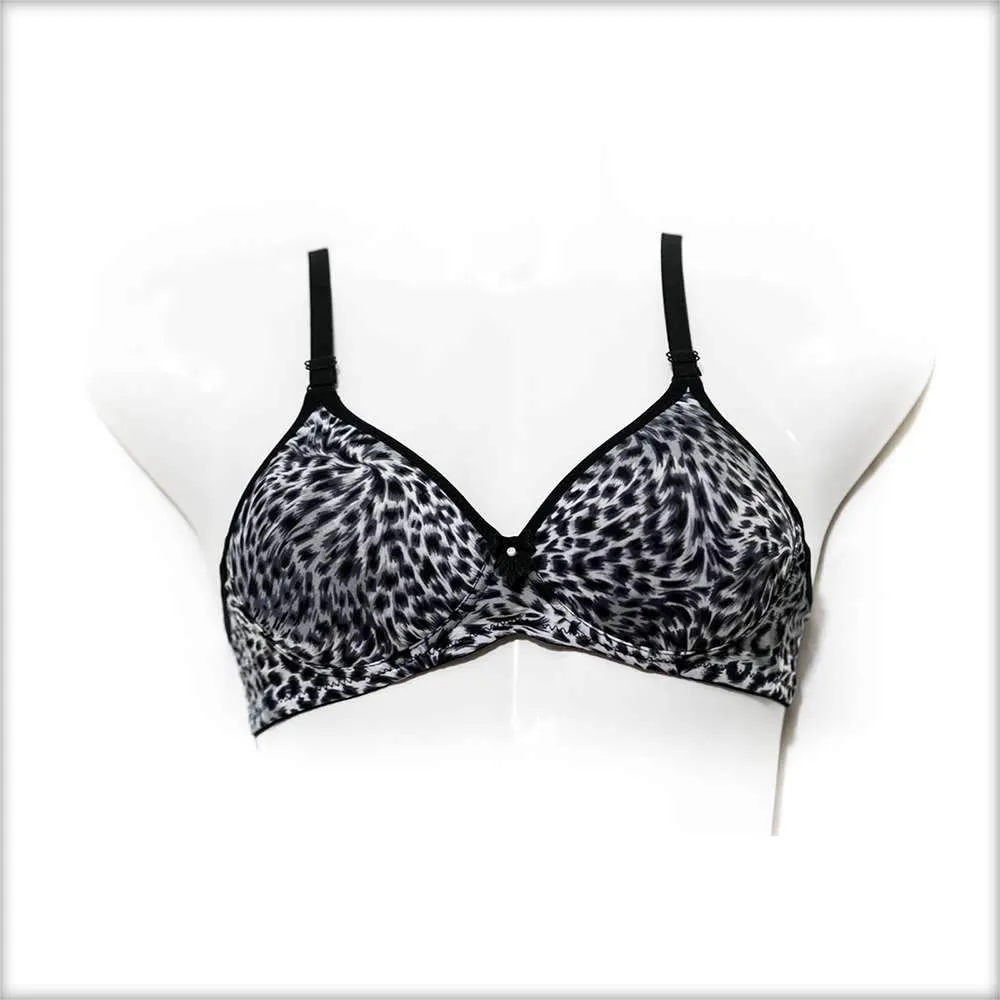 Grey Tiger Print Single Padded Bra