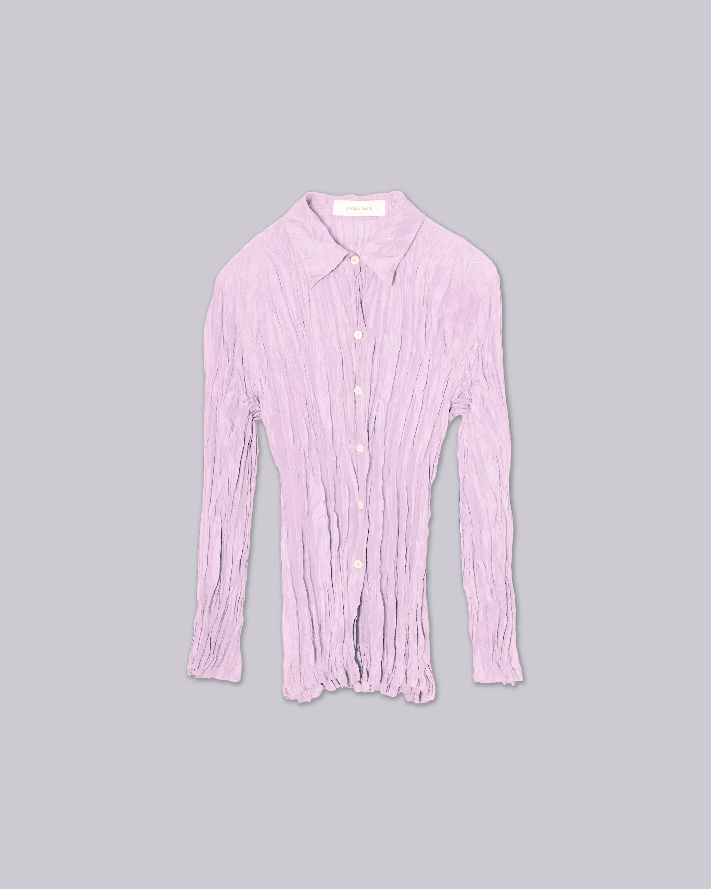 Hand Pleated Shirt in Ice Pink