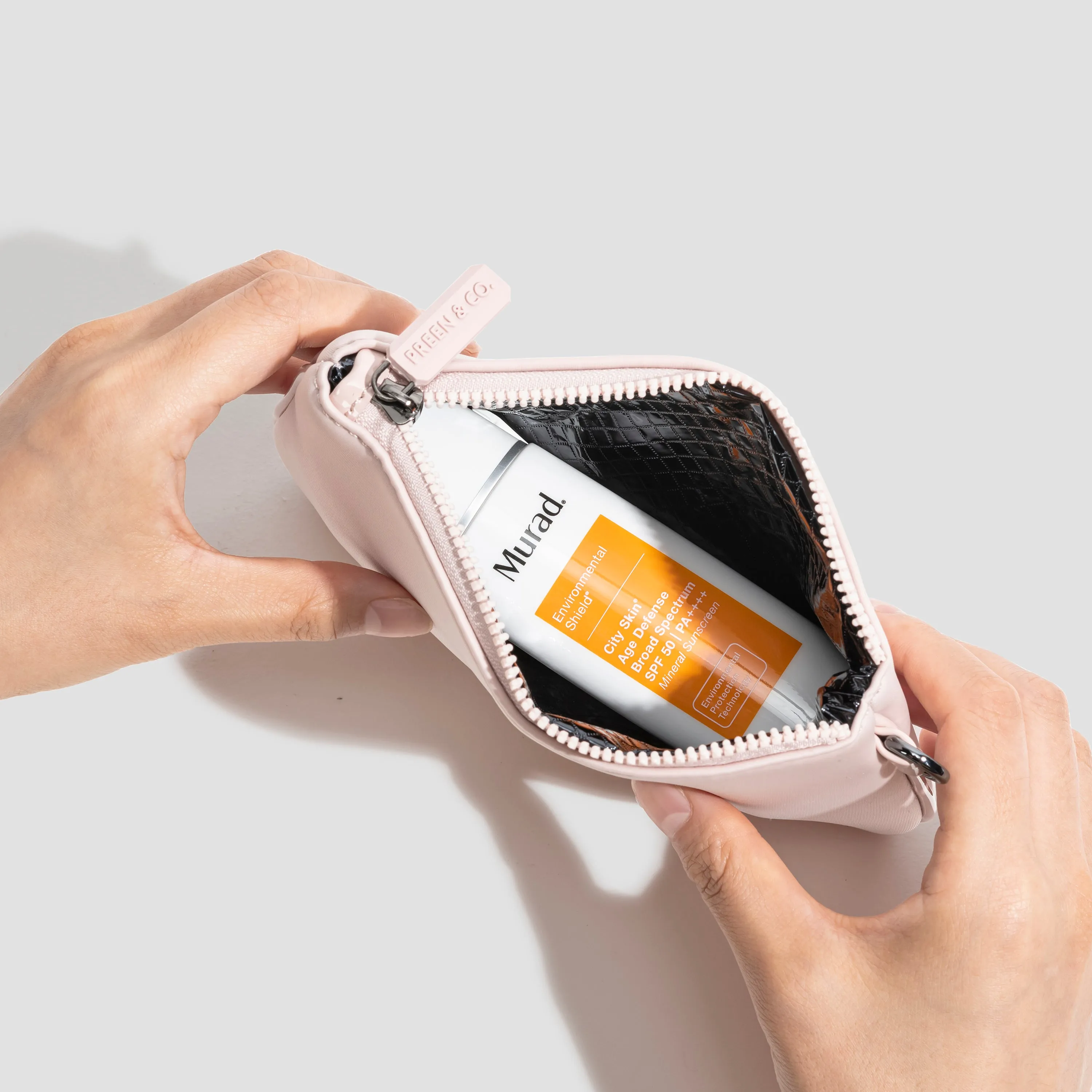 Heat Defense Cosmetic Case & Pouch Set (Nude Pink) 20% less