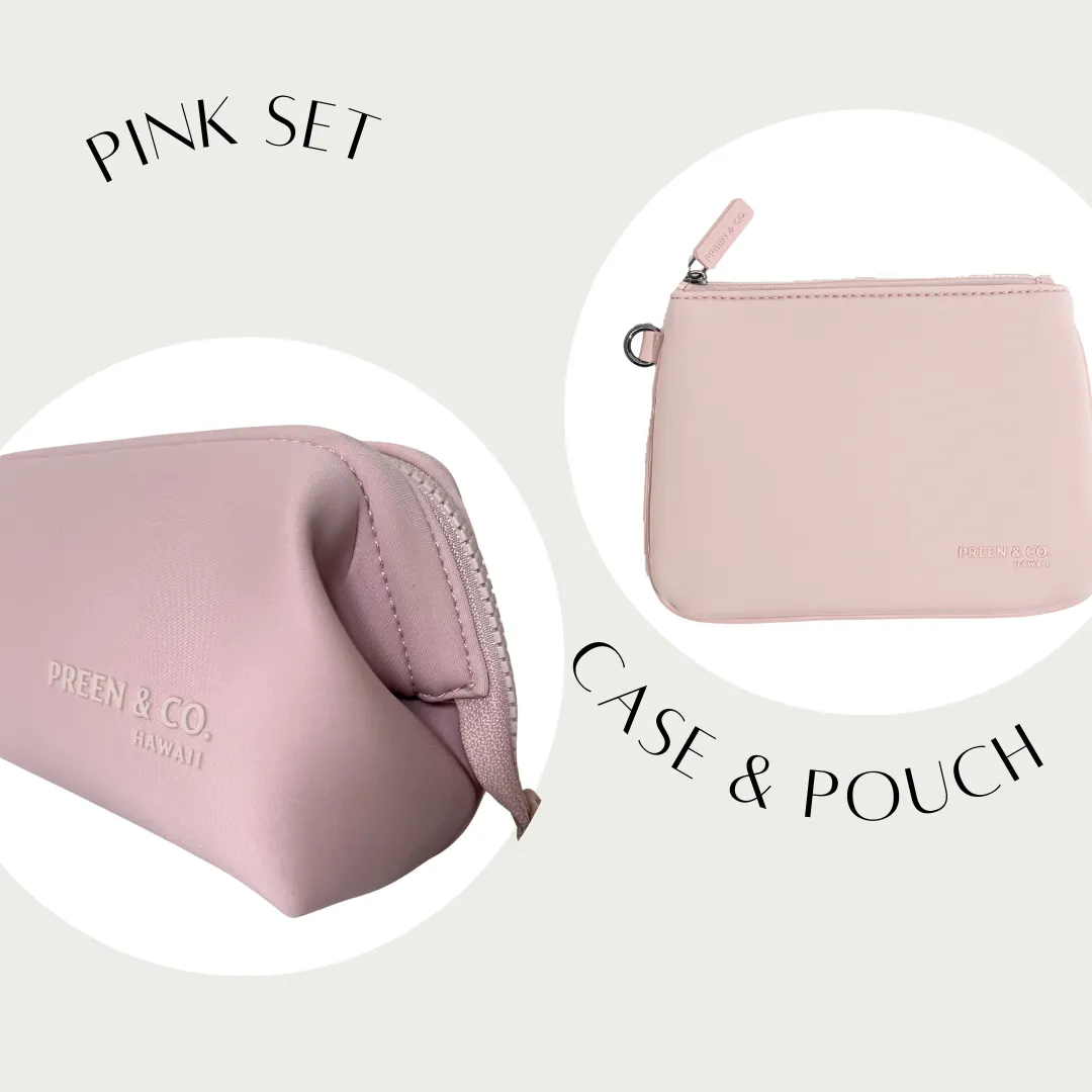 Heat Defense Cosmetic Case & Pouch Set (Nude Pink) 20% less