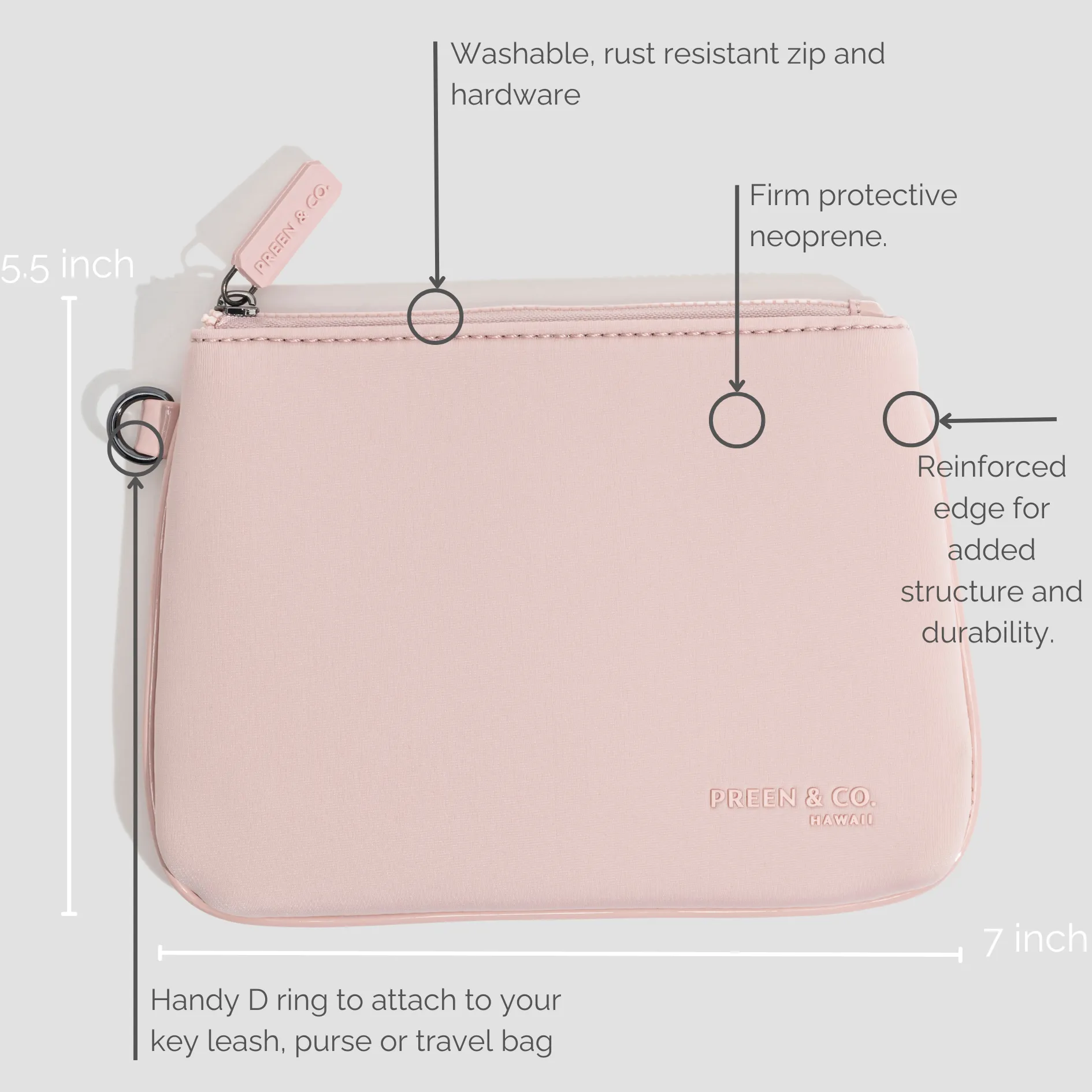 Heat Resistant Makeup Pouch Pink & Pink Set 20% less