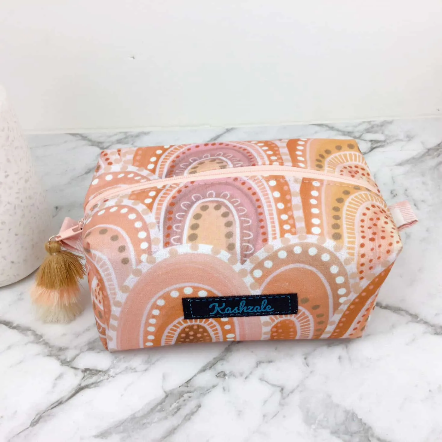 Holly Sanders Sand Hills Medium Box Makeup Bag.