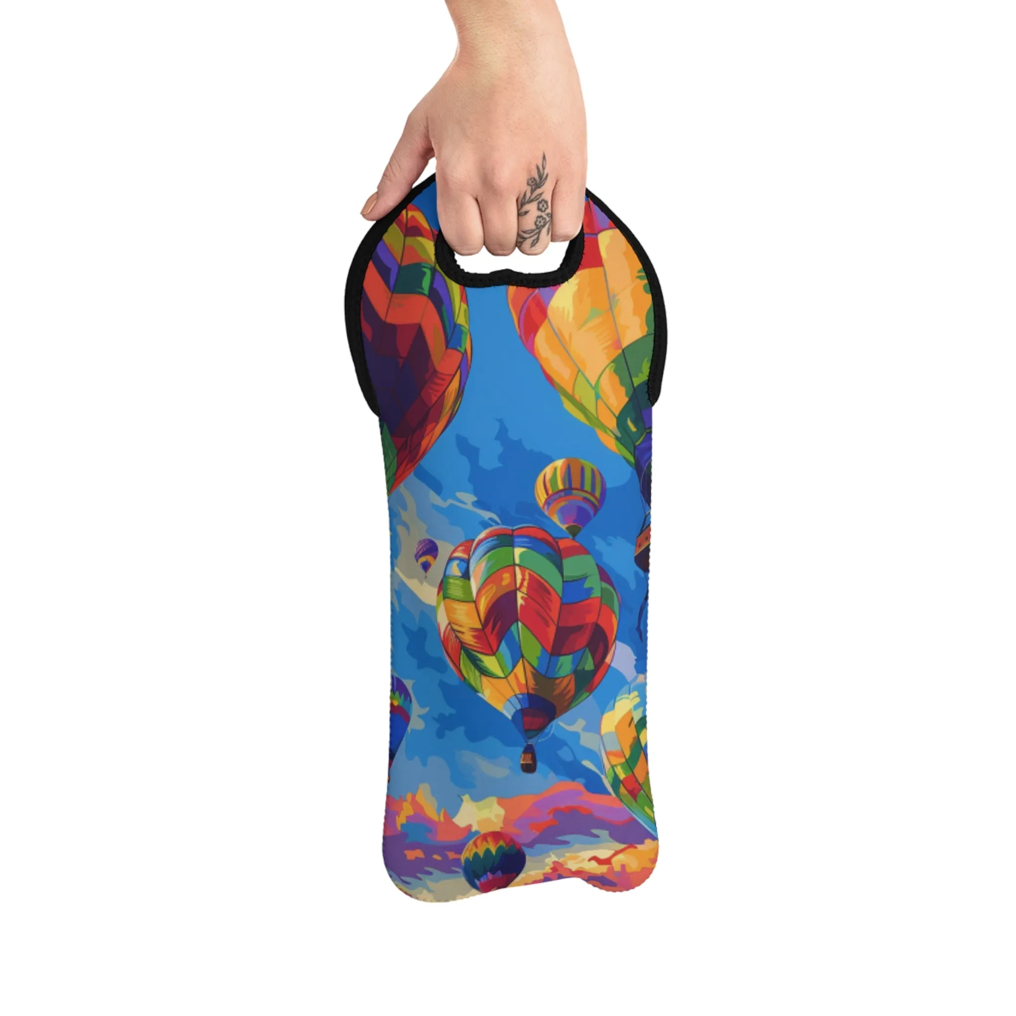 Hot Air Baloon Wine Tote Bag