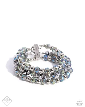 Ignited Influence - Silver - Oil Spill Bead Paparazzi Magnetic Bracelet - July 2024 Magnificent Musings