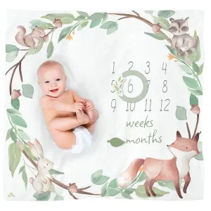 Itzy Ritzy - Cutie Captures Woodland Milestone Blanket