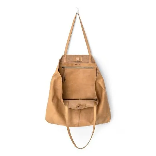 JUJU & CO  Unlined Leather Tote - Tan