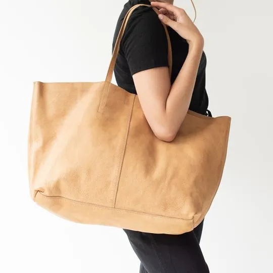 JUJU & CO  Unlined Leather Tote - Tan