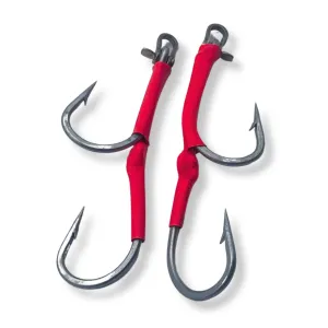 Kamikaze - Twin Pack | Double Assist Hook Rigs | 400lb wire : Size 10/0