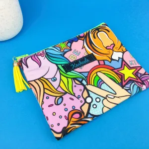 Kasey's Dream Clutch, Small makeup bag. Kasey Rainbow Design.