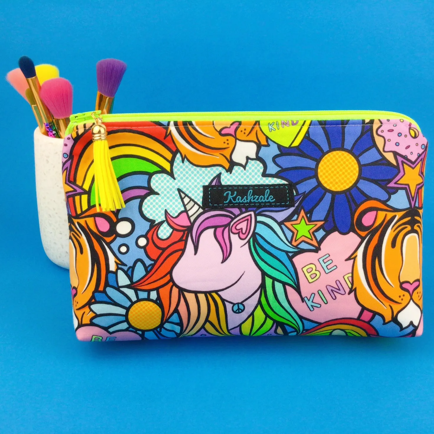 Kasey's Dream Medium Makeup Bag. Kasey Rainbow Design.