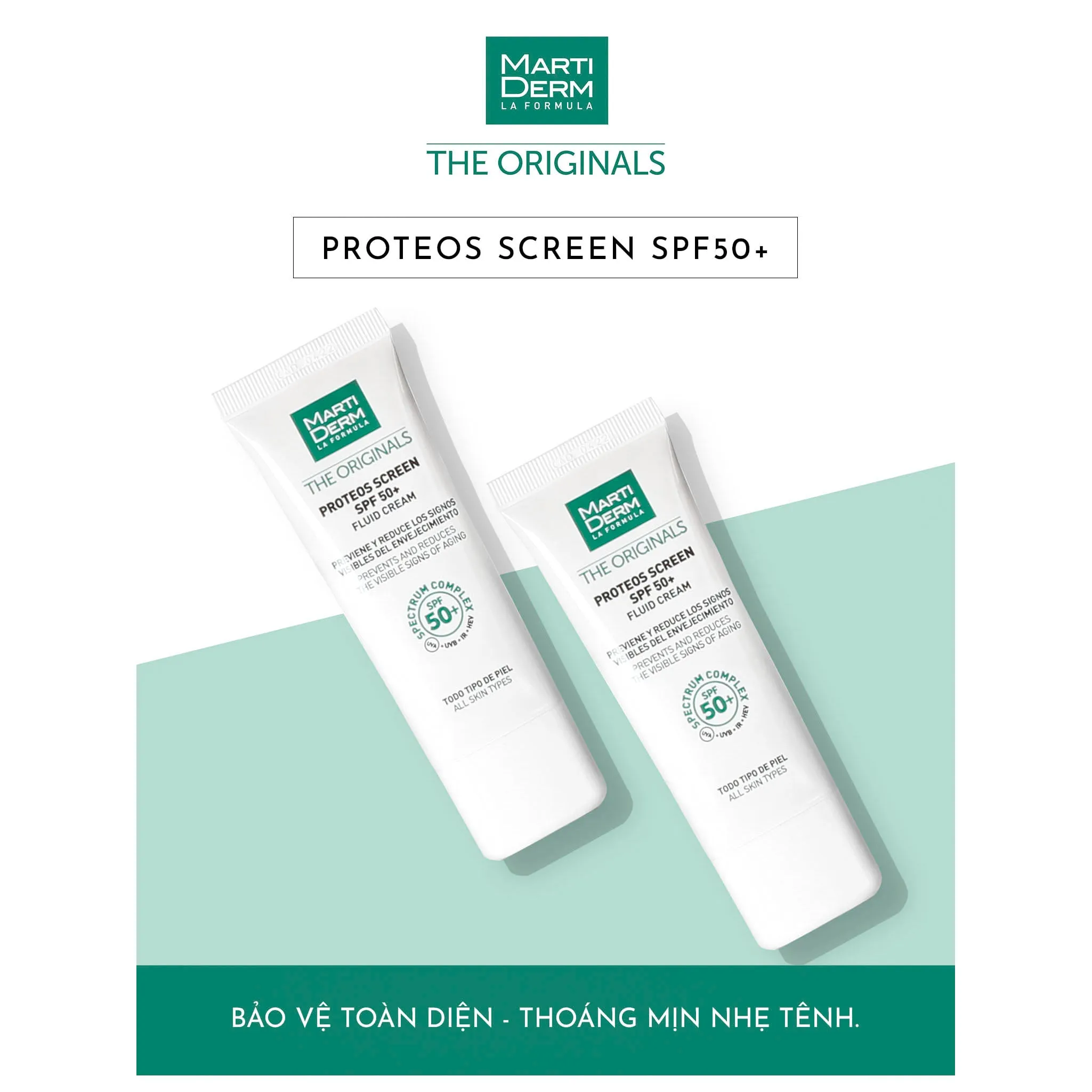 Kem Chống Nắng MartiDerm The Originals Proteos Screen SPF50  Fluid Cream 40ml
