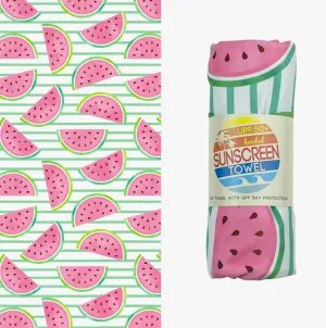 Kids Hooded UPF 50  Sunscreen Towel (Watermelon)