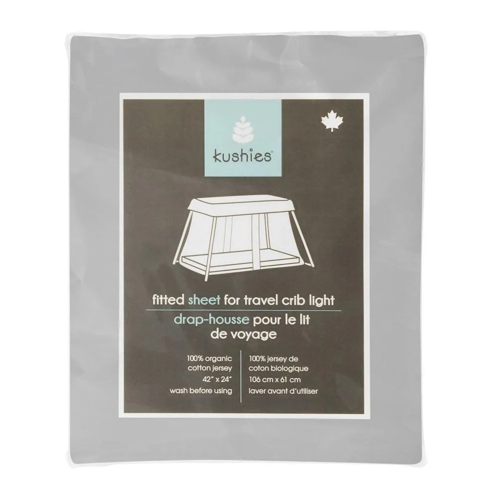 Kushies Organic Jersey Travel Lite Crib Sheet (Grey)