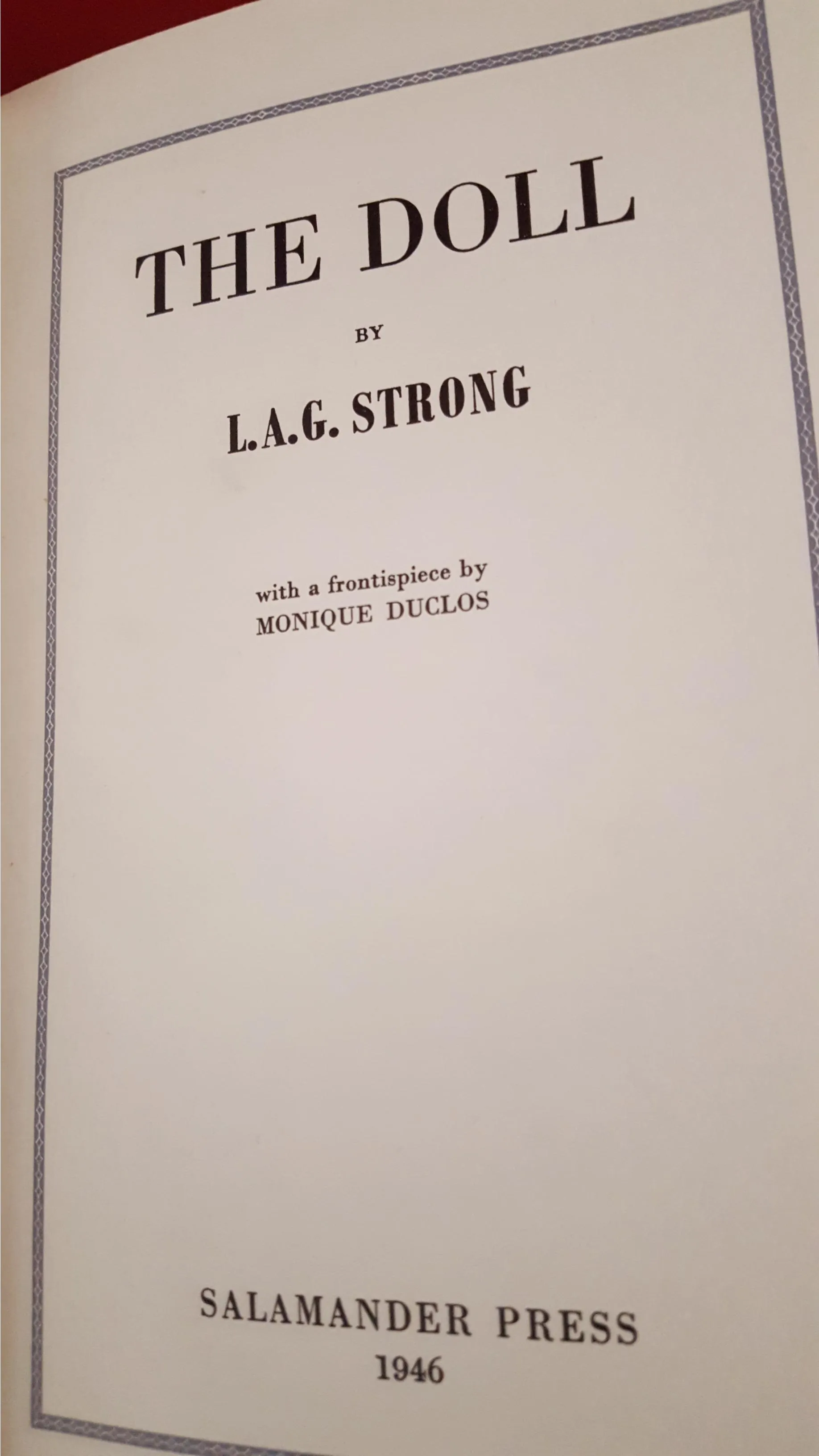 L A G Strong - The Doll, Salamander Press, 1946, Limited