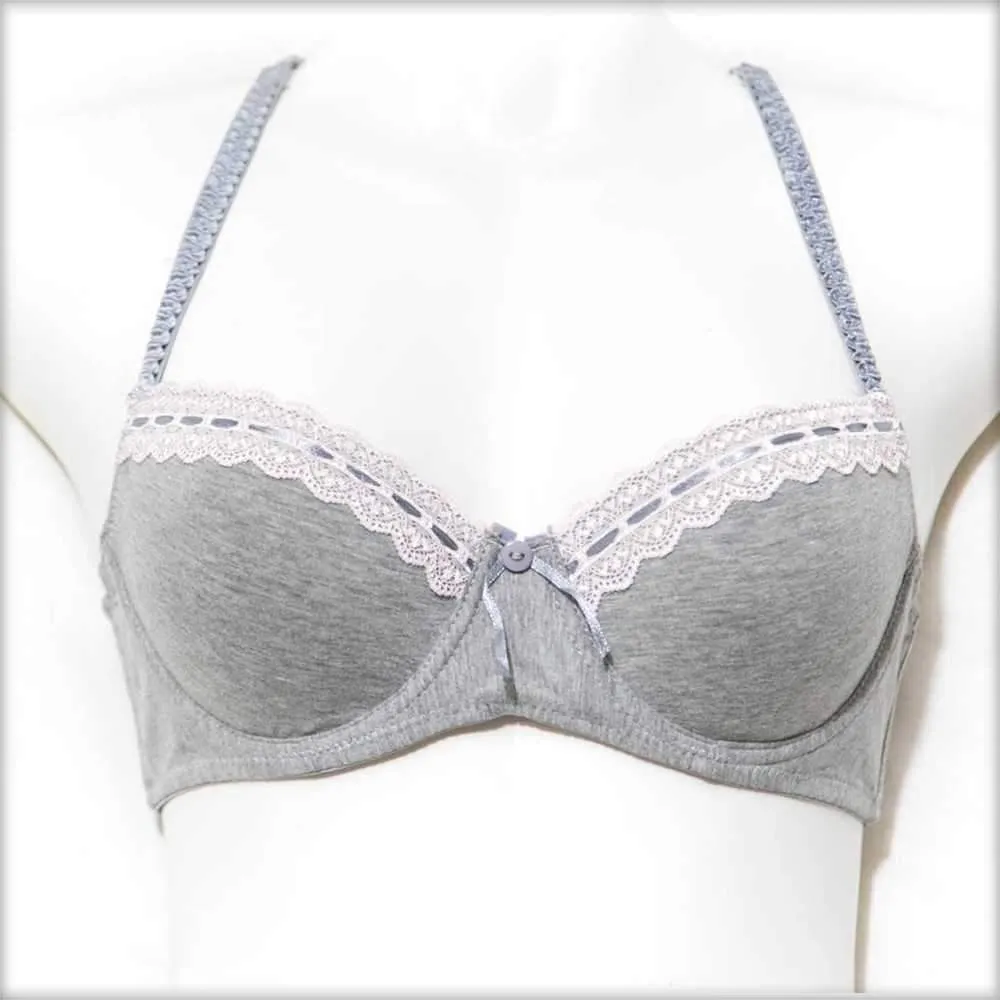 Lace Bra Grey Underwired
