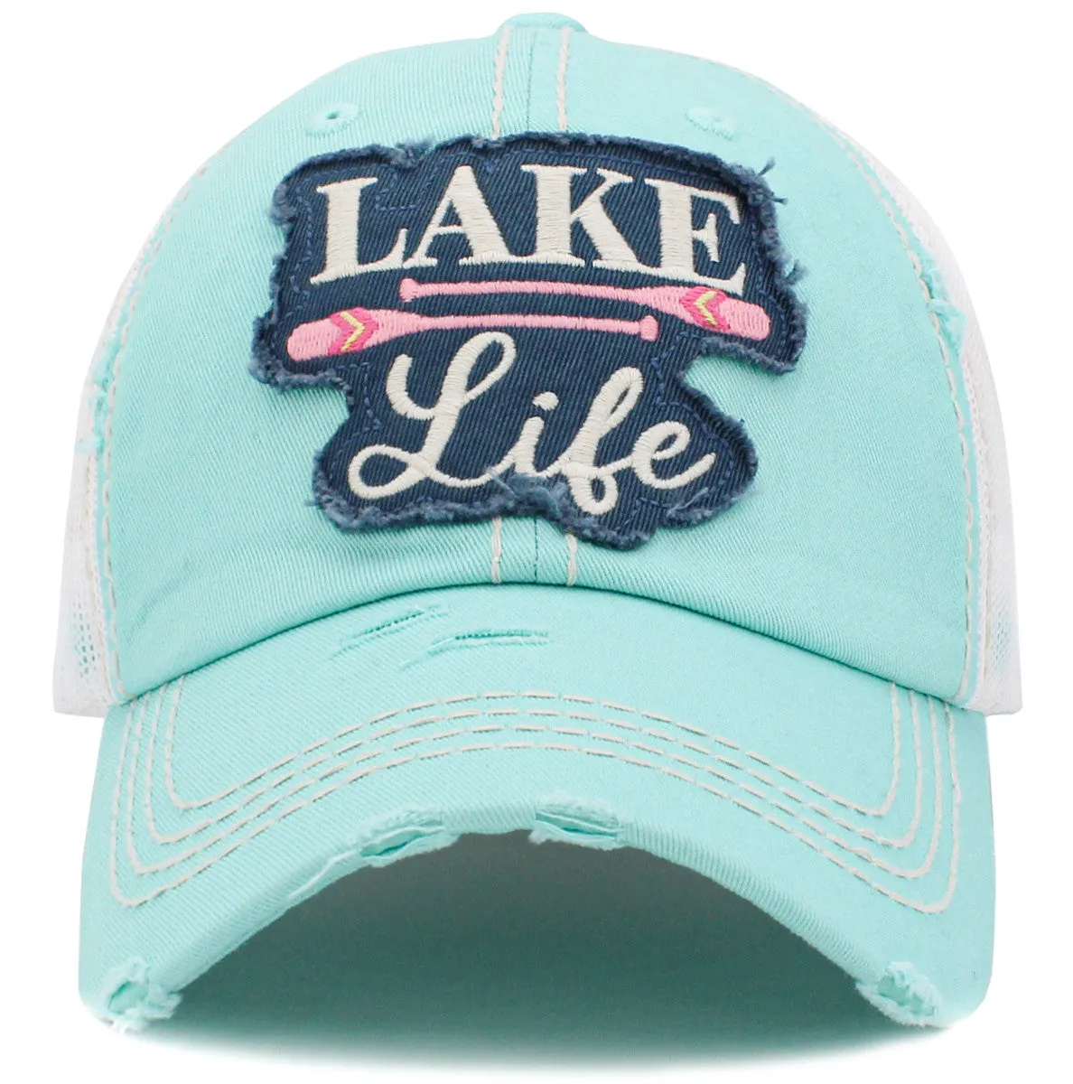 Lake Life Distressed Trucker Hat