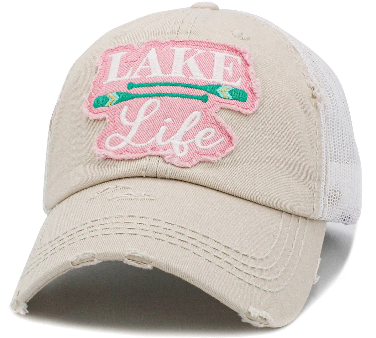 Lake Life Distressed Trucker Hat