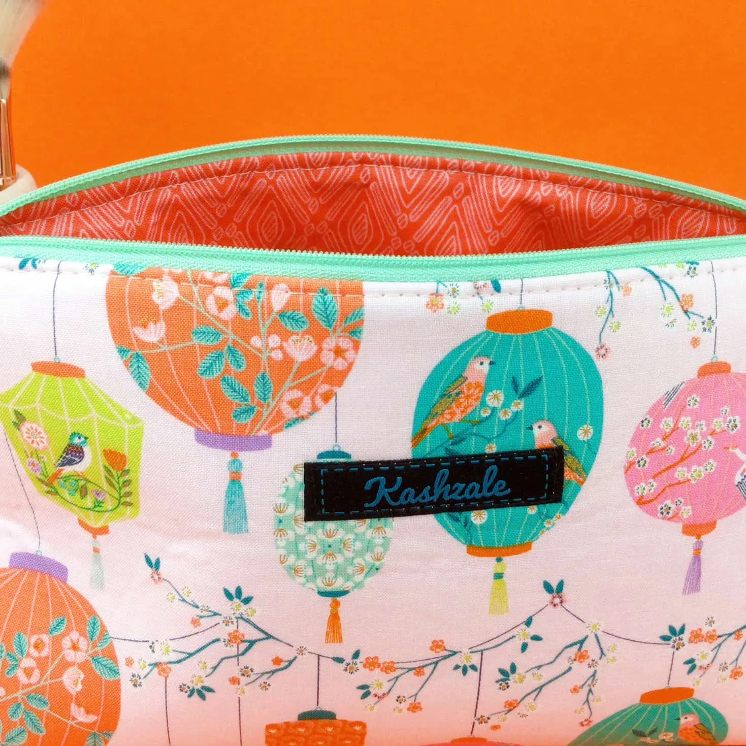 Lanterns Medium Makeup Bag. Pale Pink Makeup Bag.