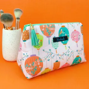 Lanterns Medium Makeup Bag. Pale Pink Makeup Bag.