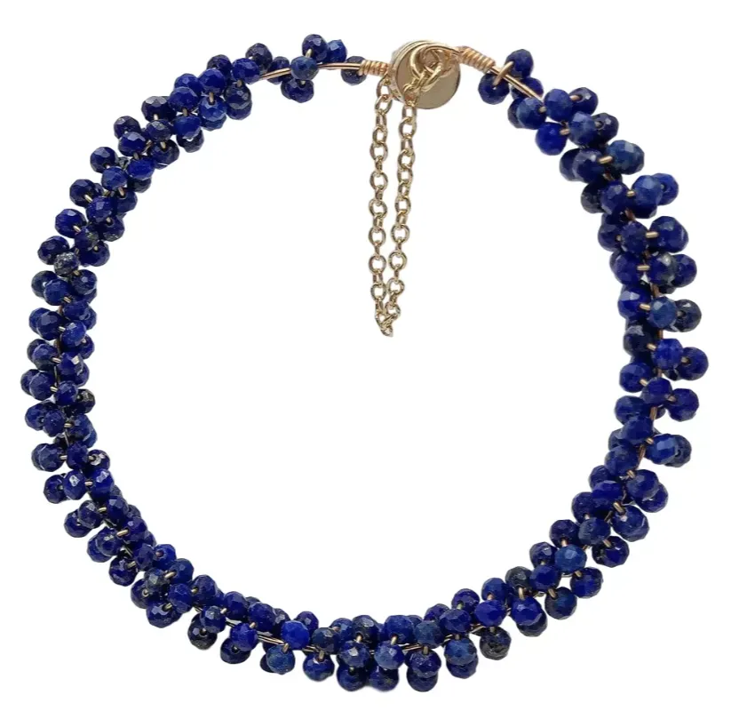 Lapis Lazuli Gemstone Bracelet with Magnetic Clasp