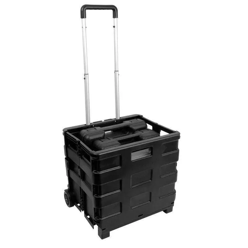 Large 40kg Folding Cart Shopping Trolley Rolling Car Boot Storage Box Voche