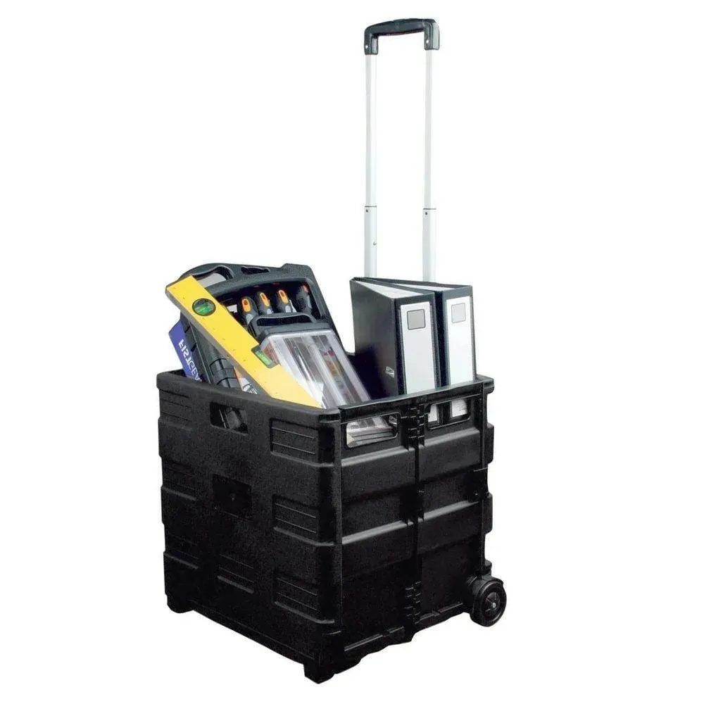 Large 40kg Folding Cart Shopping Trolley Rolling Car Boot Storage Box Voche