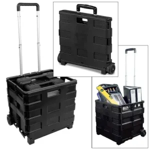 Large 40kg Folding Cart Shopping Trolley Rolling Car Boot Storage Box Voche
