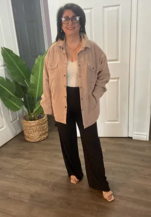 Let's Play Cord Shacket In Mauve