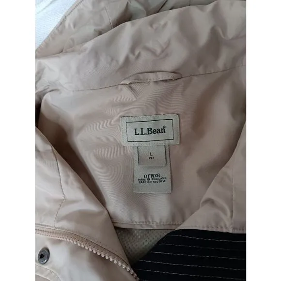 L.L.Bean Tan Lghtwt Jacket L Petite 14/16
