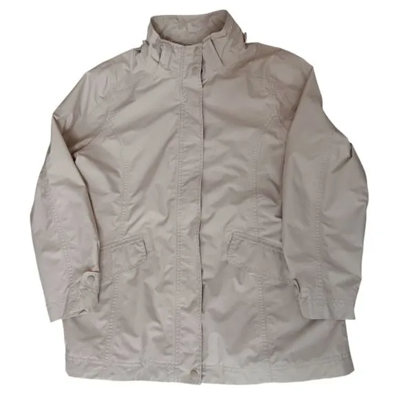 L.L.Bean Tan Lghtwt Jacket L Petite 14/16