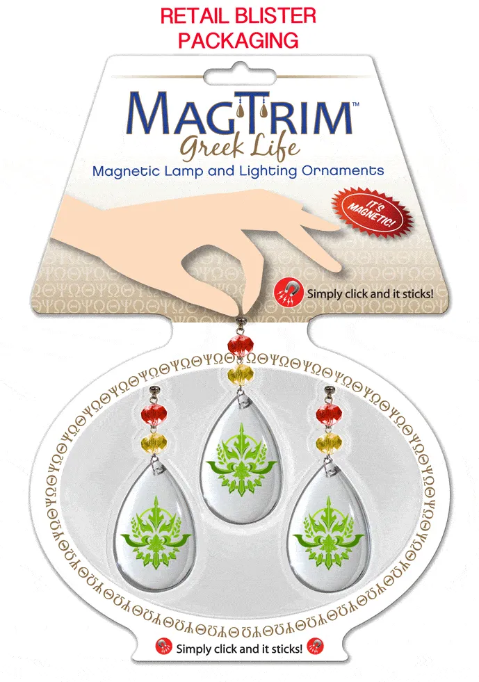 Logo Crystal - Crest- Delta Gamma   (Set of 3) MAGNETIC ORNAMENT