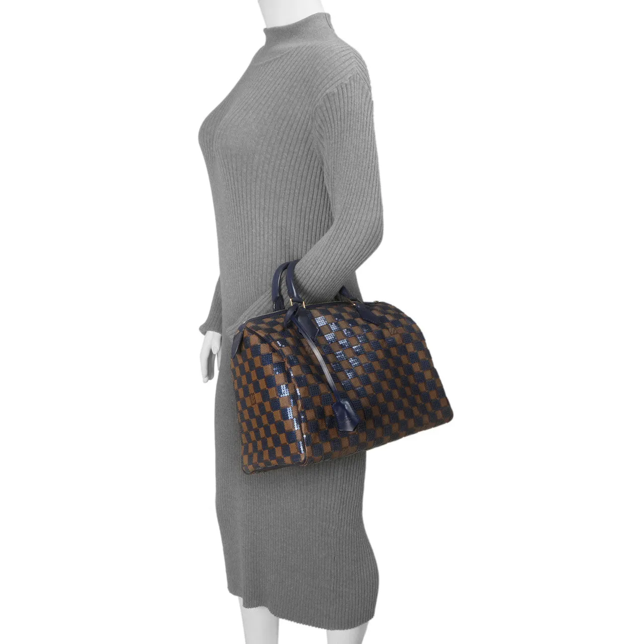 Louis Vuitton Blue Damier Paillettes Speedy 30