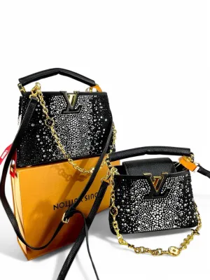 Louis Vuitton C’apucines BB & Mini – Black with Crystal Gradient Embellishments