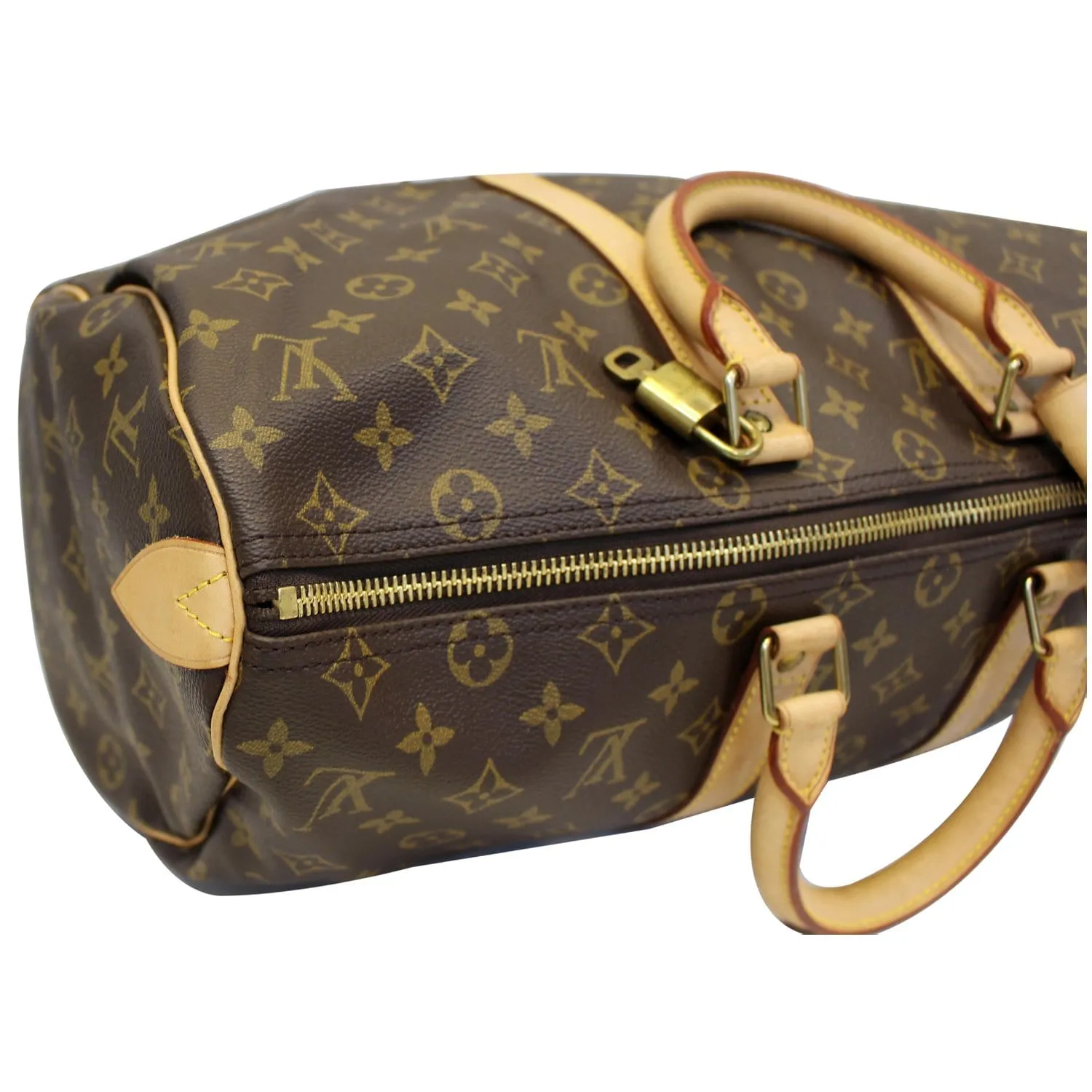 LOUIS VUITTON Keepall 45 Monogram Canvas Duffle Travel Bag Brown