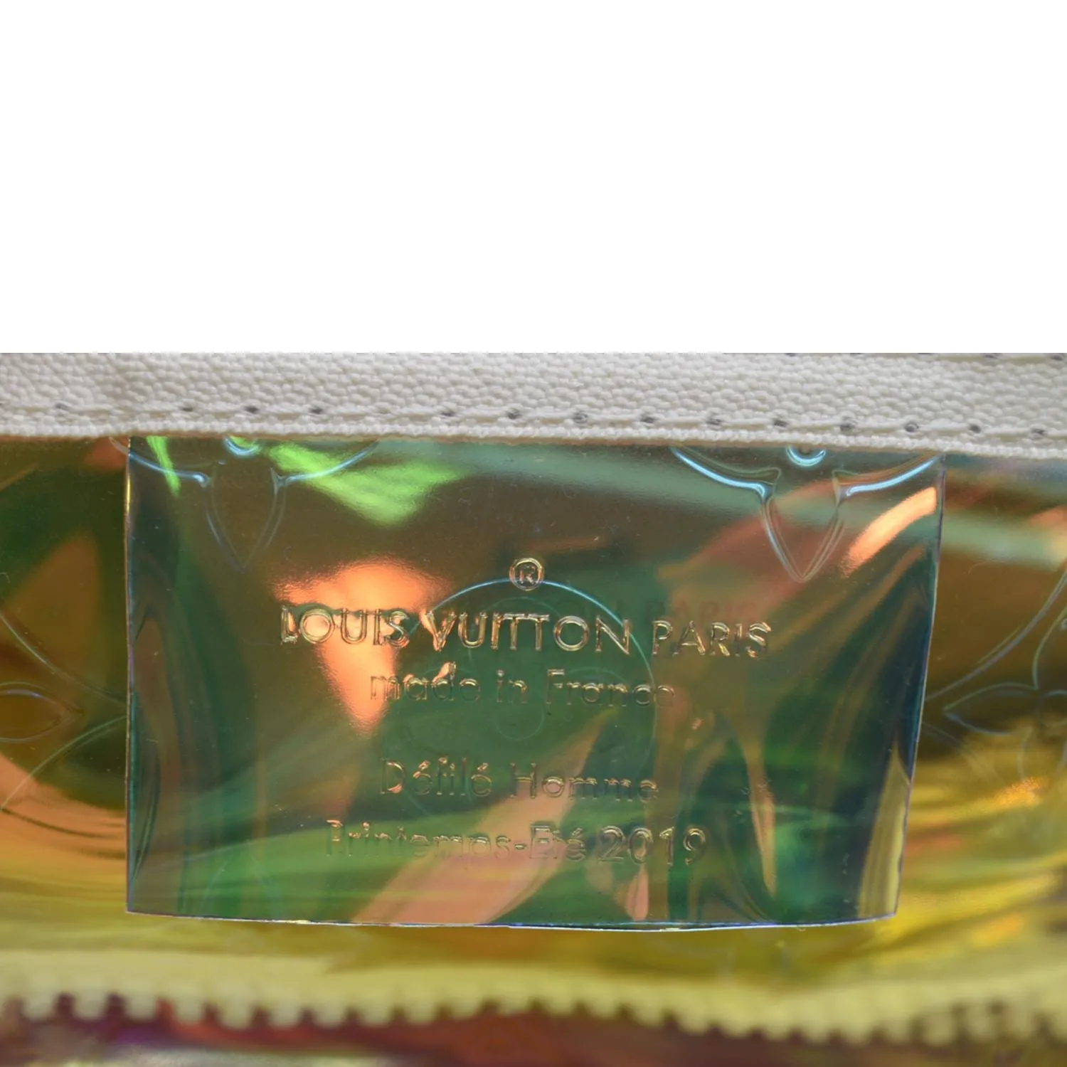 LOUIS VUITTON Keepall Bandouliere Embossed Monogram PVC Prism Travel Bag Iridescent