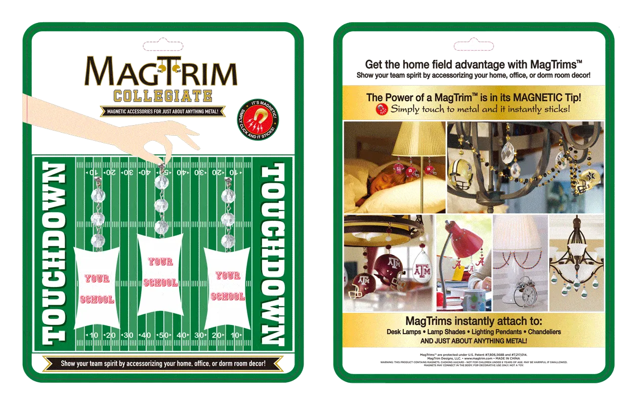 Louisiana State University - Team FOOTBALL - MAGNETIC ORNAMENT (SET/3)
