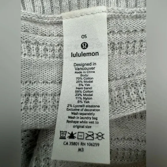 Lululemon Forward Flow Poncho Heathered Core Ultra Light Grey size OS casual