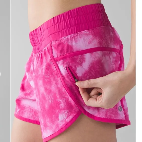 lululemon Tracker Short IV Tidal Trip Boom Neon Pink Sz 10