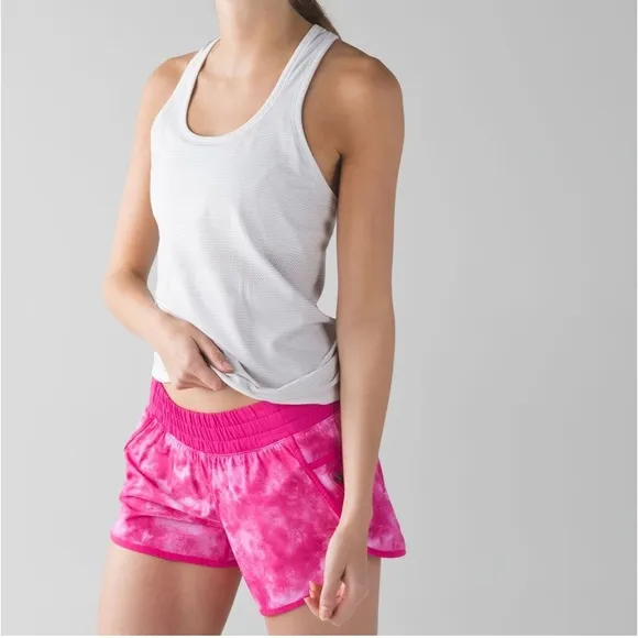 lululemon Tracker Short IV Tidal Trip Boom Neon Pink Sz 10