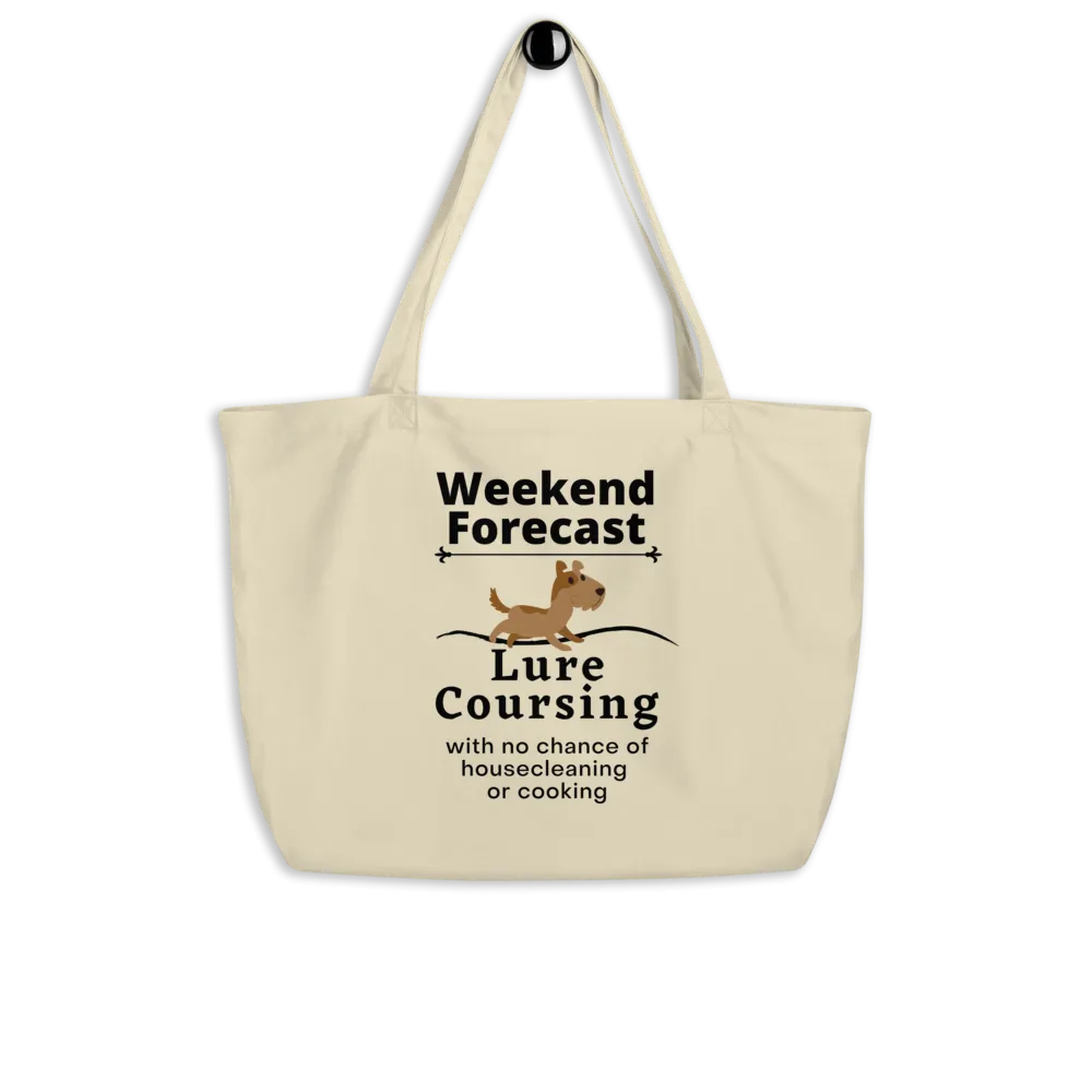 Lure Coursing Weekend Forecast X-Large Tote/Shopping Bag-Oyster