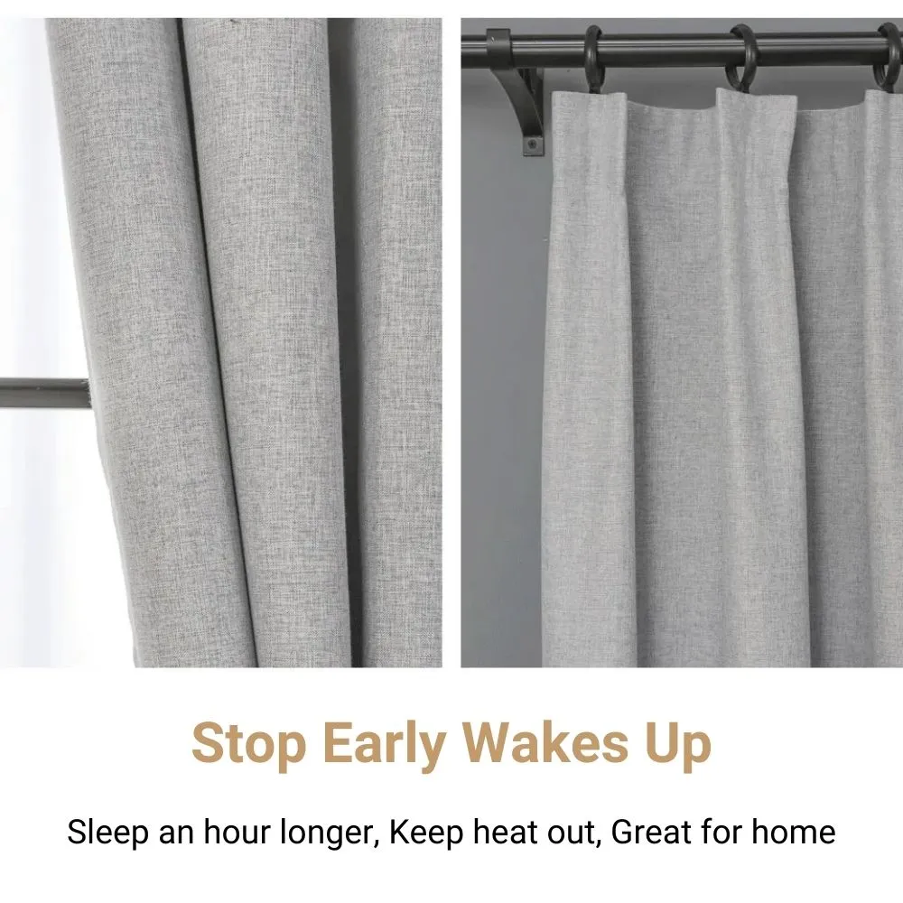 Lynn LuxuraTherm 100% Blackout Linen Curtains