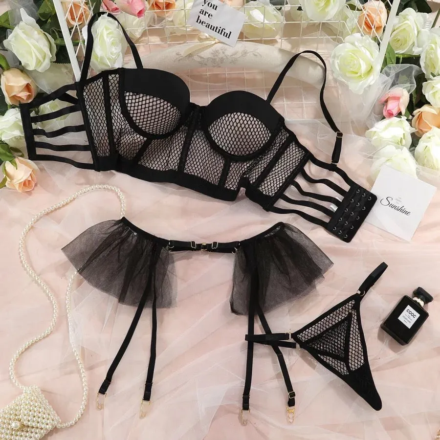 Mad Barbie 3 Piece Intimate Set - Black