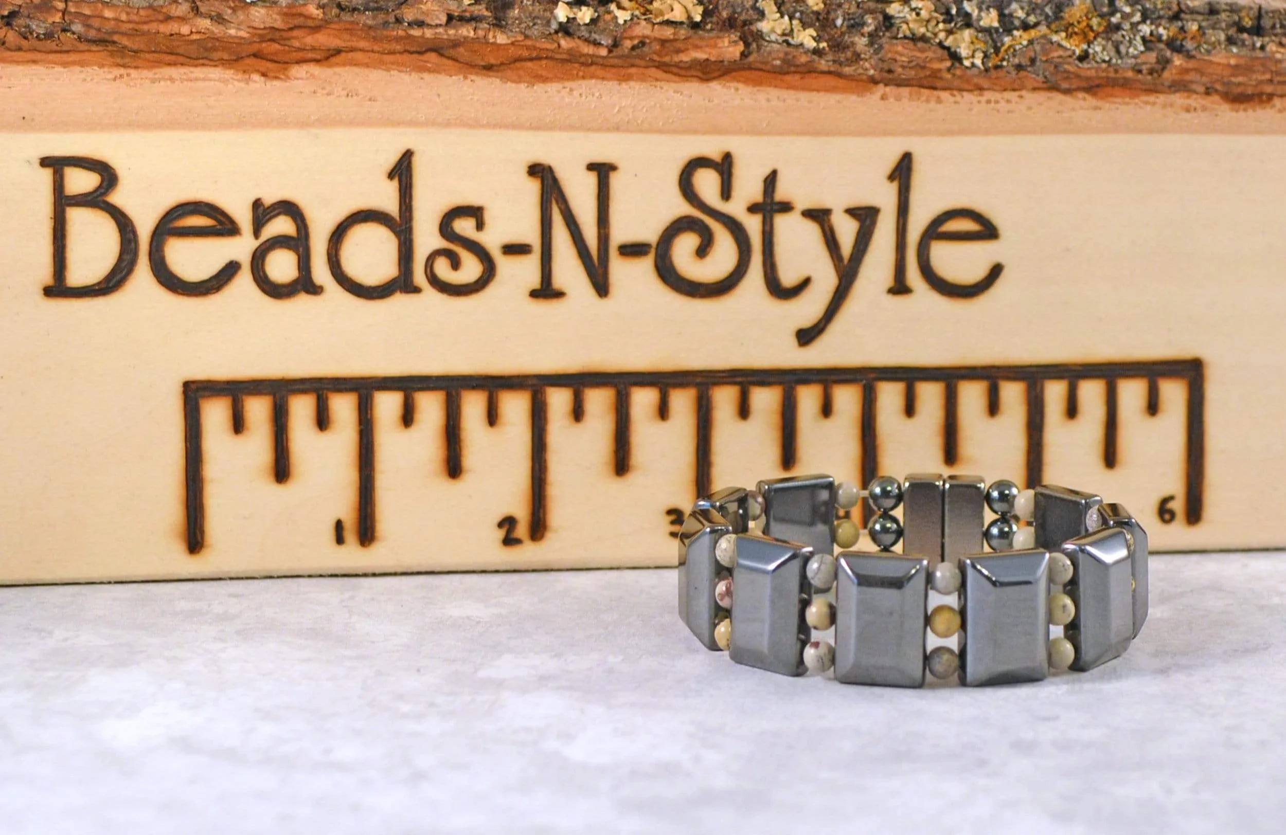 Magnetic Bracelet with Crazy Horse Stones