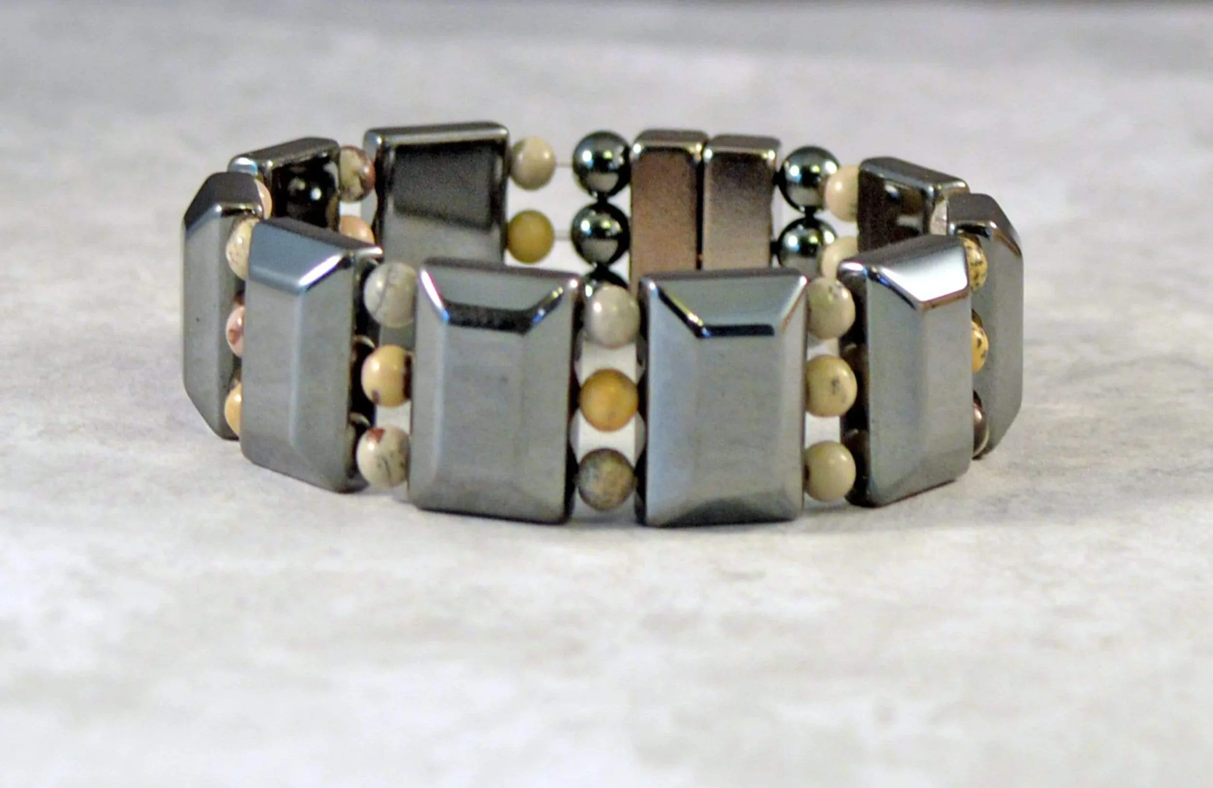 Magnetic Bracelet with Crazy Horse Stones