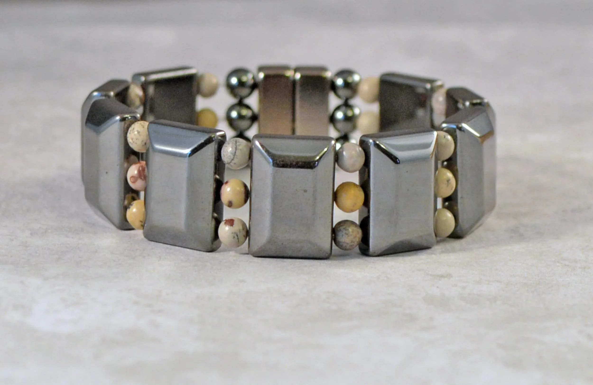 Magnetic Bracelet with Crazy Horse Stones