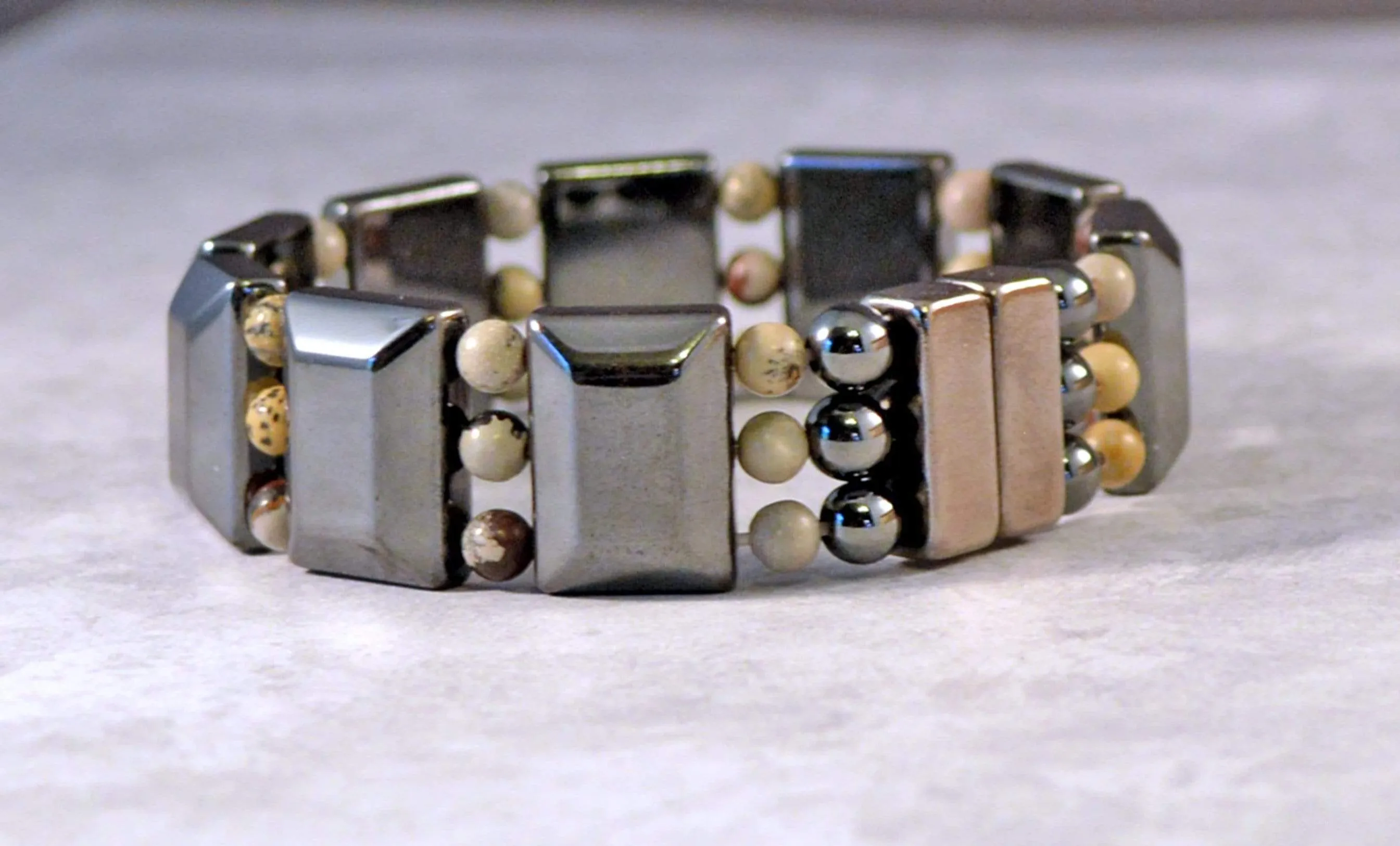 Magnetic Bracelet with Crazy Horse Stones