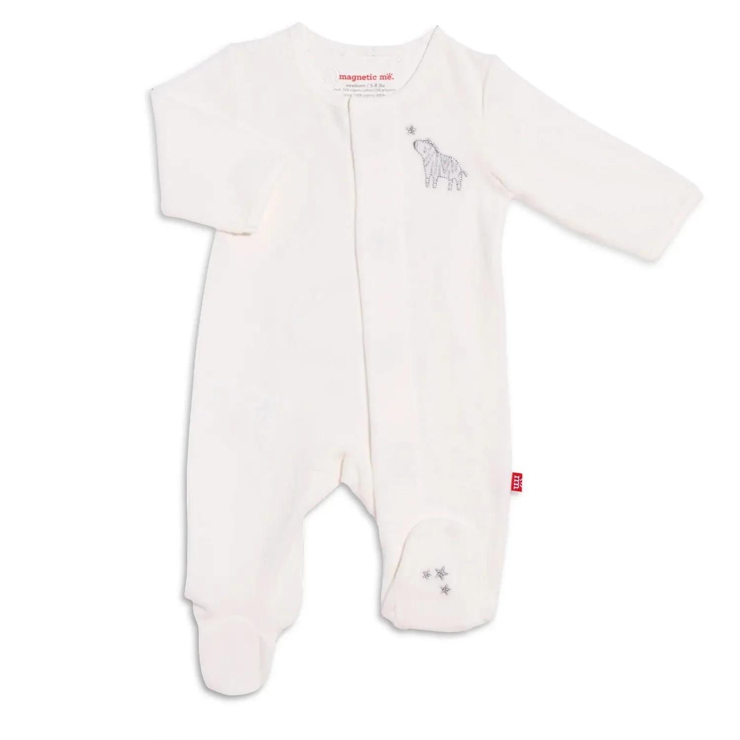 Magnetic Me Layette Embroidery Velour Magnetic Footie
