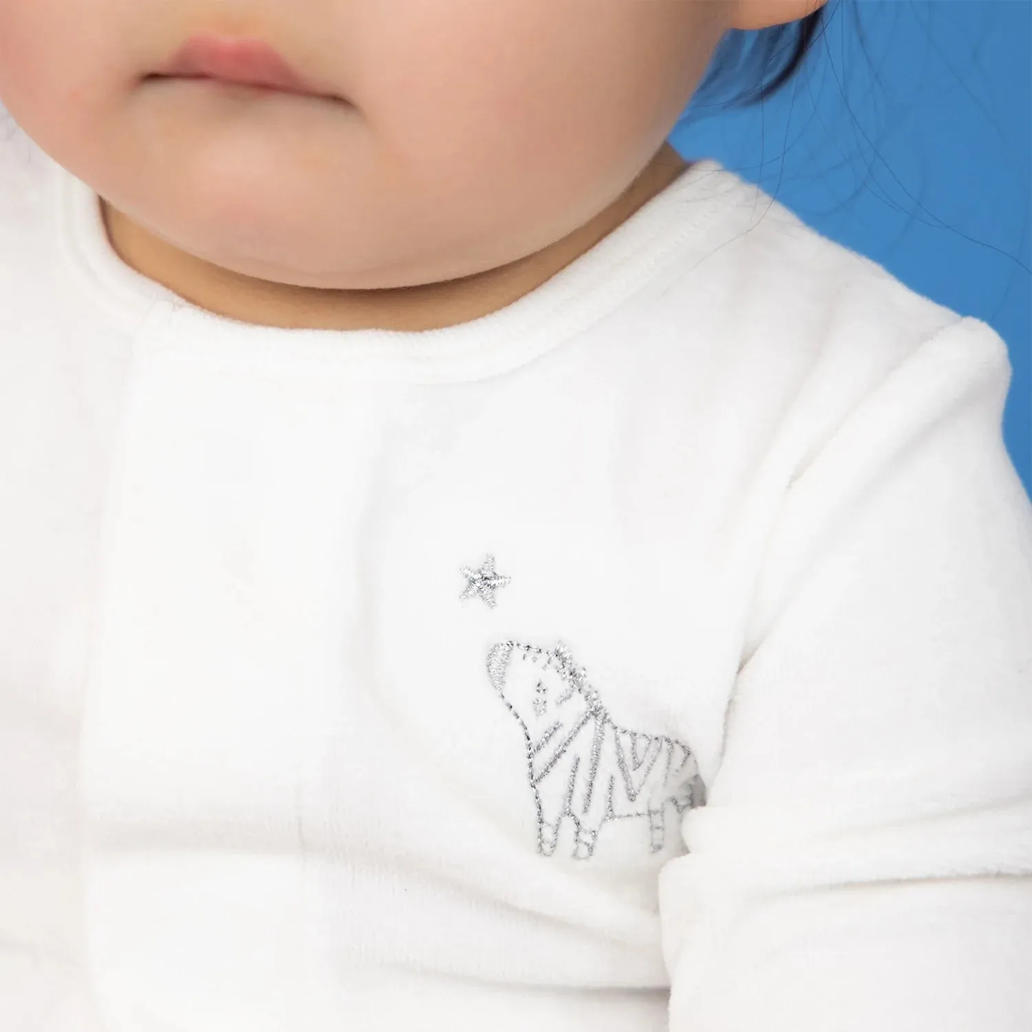 Magnetic Me Layette Embroidery Velour Magnetic Footie