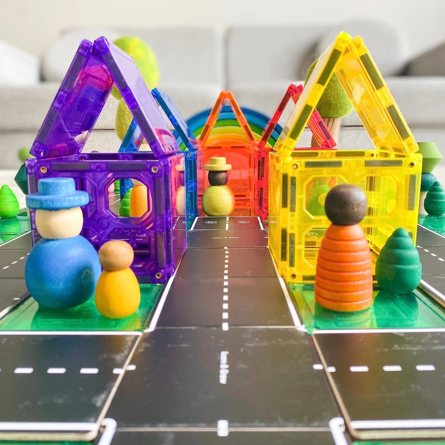 Magnetic Tile Toppers - Road - 40 pieces - 3 
